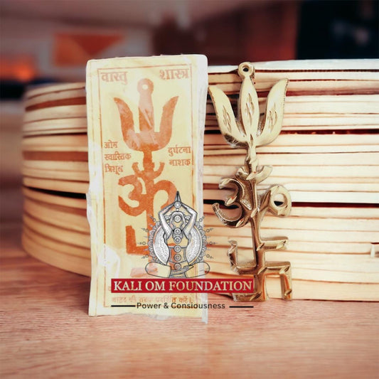 Om Swastik Trishul Trishakti Yantra for Home & Office Main Door & Entrance Protection pair