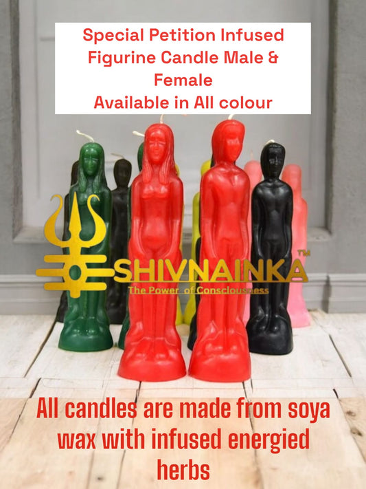 Petition & herbs infused figurine Female candle