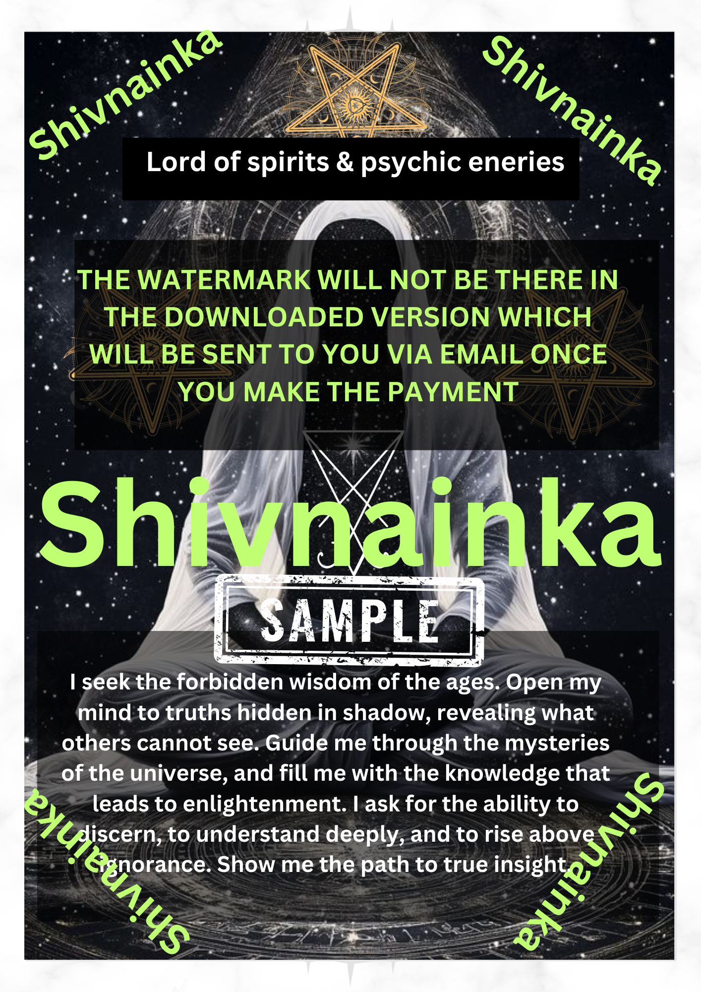 Lord of spirits & Psychic energies