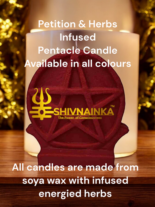 Petition & herbs infused Pentacle Candle