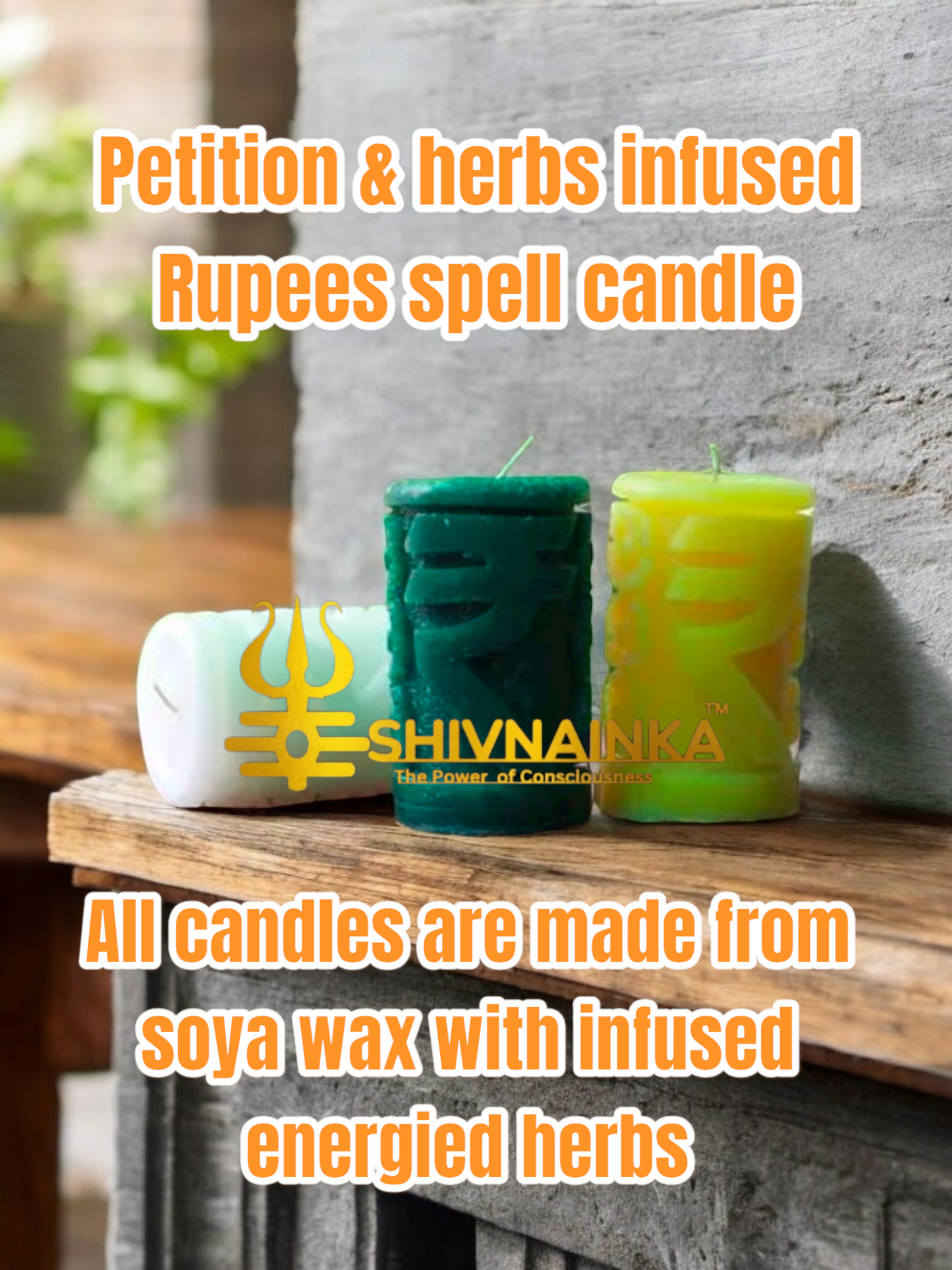 Petition & herbs infused  Rupees candle