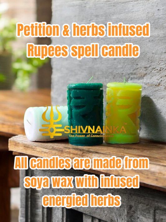 Petition & herbs infused  Rupees candle