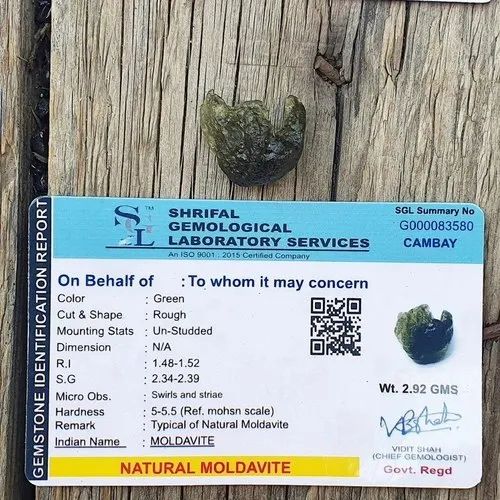 Natural Moldavite Gemstone - Lab Certfied

0.56 gram - 6.30 gram