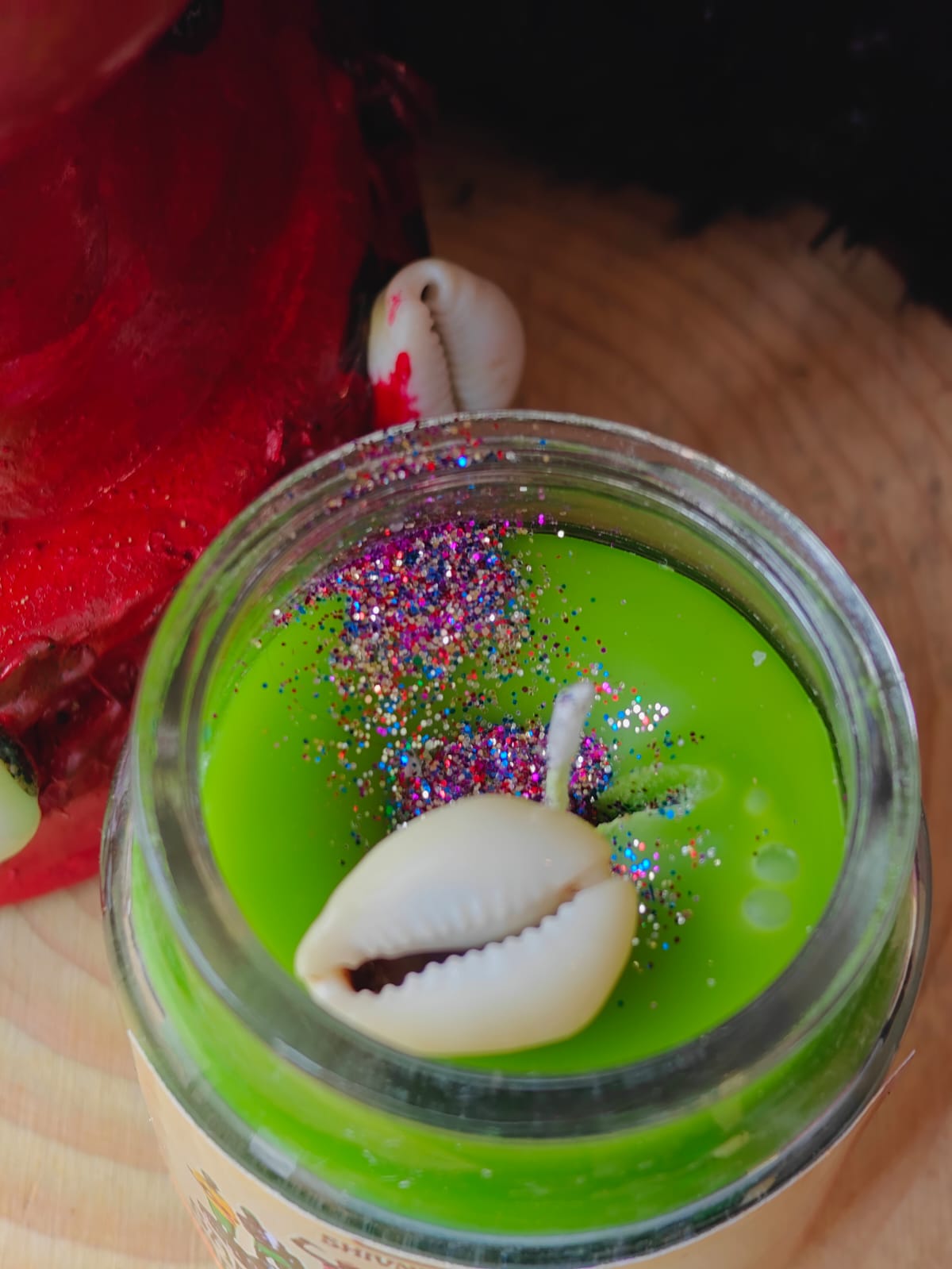 Santeria Orishas invoking candle