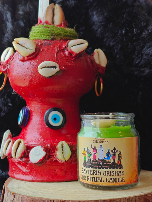 Santeria Orishas invoking candle