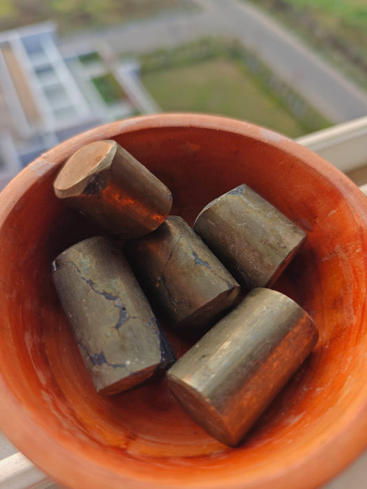 Pyrite Polished Cut Cylinders