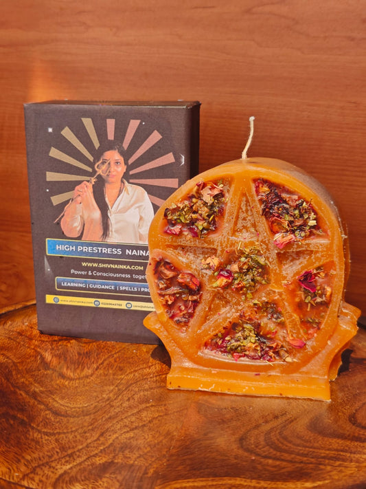 Pentacle ritual candle I handmade I Natural wax I Fast results